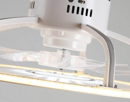 Simple Round Slim ABS LED Flush Mount Ceiling Fan Light
