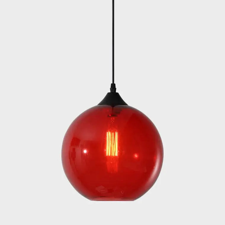 Nordic Minimalist Stained Round Glass 1-light Pendant Light Lumendat