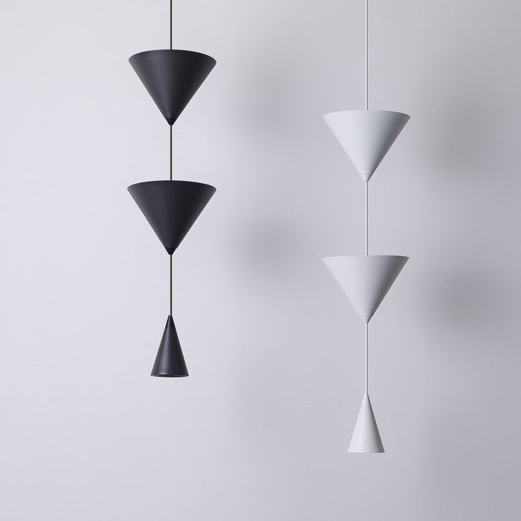 Modern Minimalist Cone Iron Aluminum Acrylic LED Pendant Light for Bedroom
