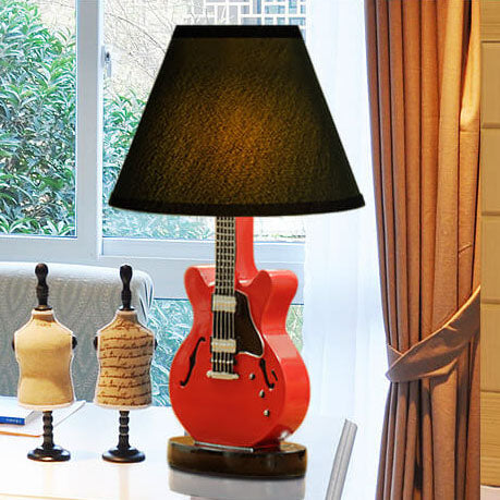 Lumendat Cartoon Creative Fabric Shade Guitar 1-Light Table Lamp Lumendat