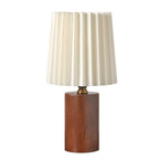 Vintage Korean Pleated Column Solid Wood Base 1-Light Table Lamp Lumendat