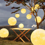 Contemporary Nordic Solar Waterproof Pe Resin Round Moon LED Pendant Light for Outdoor Patio modern luxury lighting fixture