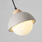 Japanese Minimalist Resin Solid Wood Cone Round 1-Light Pendant Light