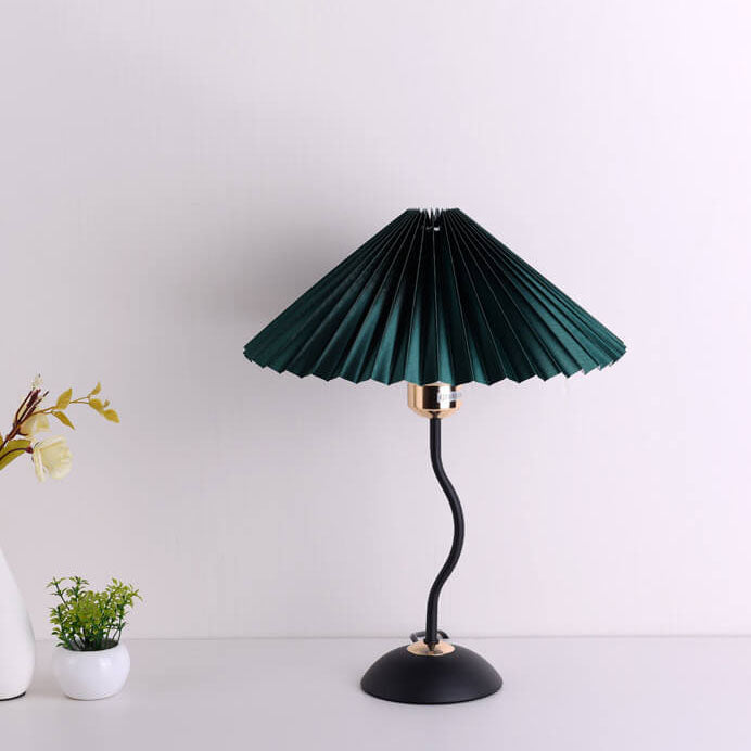 Modern Minimalist Pleated Umbrella Bending Base 1-Light Table Lamp Lumendat
