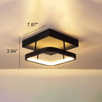 European Minimalist Round Square Aluminum Iron LED Flush Mount Lighting