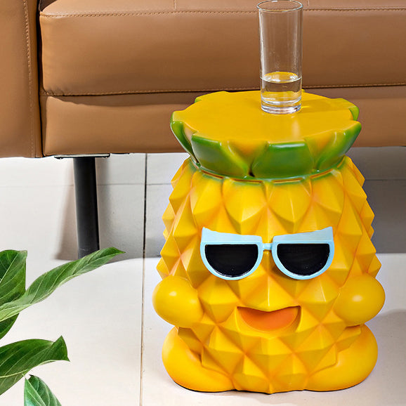 Lumendat Contemporary Creative Pineapple Design Resin Kids Low Stool For Living Room Lumendat