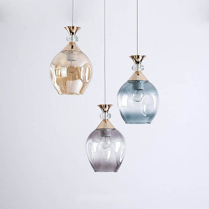 Contemporary Nordic Gradient Glass Metal Orb 1/3 Light Island Light Chandelier for Living Room