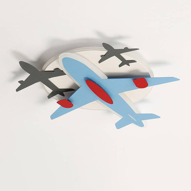 Lumendat Contemporary Creative Aircraft Shape Iron Acrylic Aluminum LED Cartoon Kids Flush Mount Ceiling Light Lumendat