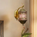 Southeast Asian Style Hollow Iron Pink 1-Light Wall Sconce Lamp Lumendat