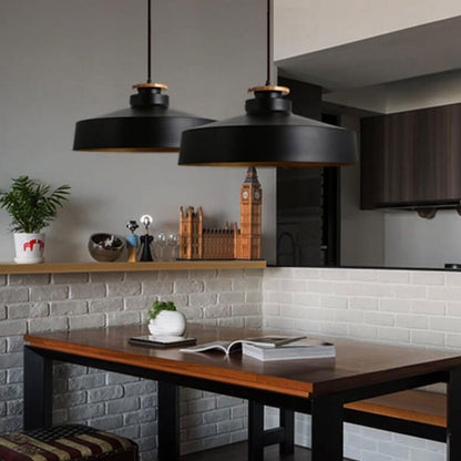 Nordic Industrial Iron Pot Lid Design 1-Light Pendant Light