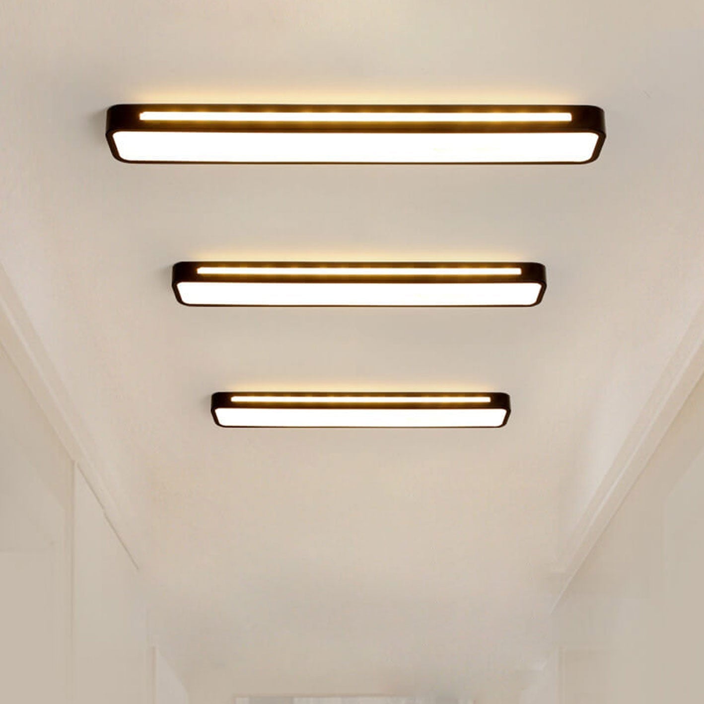 Nordic Minimalist Long LED Flush Mount Ceiling Light BulbSquare