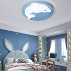 Lumendat Cartoon Cute Dolphin Blue Disc LED Flush Mount Ceiling Light Lumendat