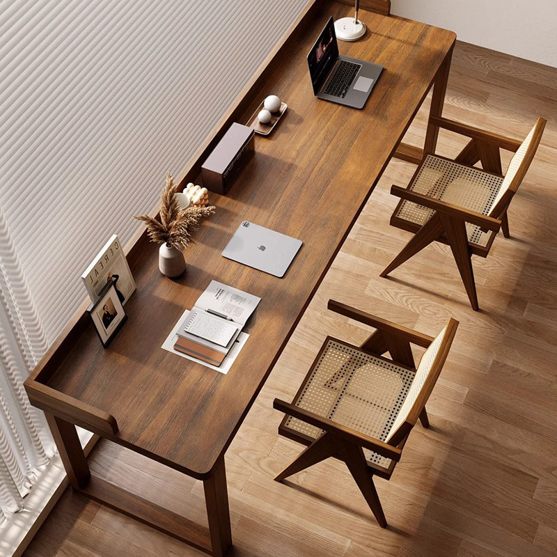 Traditional Rustic Rectangular Wood Desks Two Legs For Home Office DFM-F