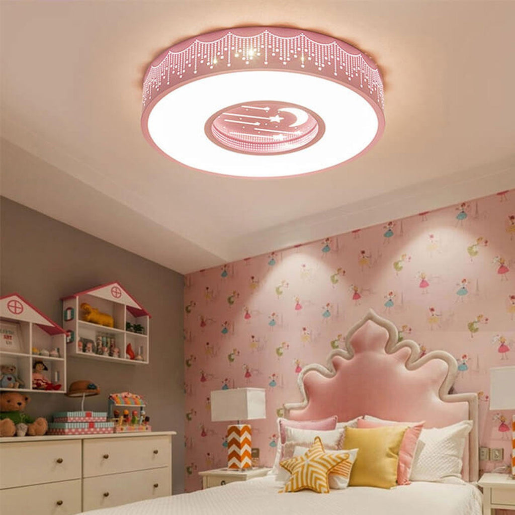 Lumendat Modern Minimalist Starry Sky Round Children's LED Flush Mount Ceiling Light Lumendat