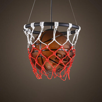 Modern Creative Basketball Iron Glass Mesh Rope 1-light Pendant Light