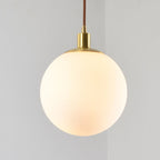 Contemporary Nordic Minimalist White Orb 1-Light Pendant Light For Bedroom Lumendat