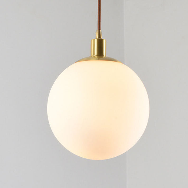 Contemporary Nordic Minimalist White Orb 1-Light Pendant Light For Bedroom Lumendat