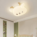 Lumendat Modern Simplicity Kids Iron PE Deer Elliptical LED Flush Mount Ceiling Light For Bedroom Lumendat