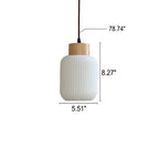 Nordic White Ceramic Cylindrical Jar 1-light Japanese Pendant Light Lumendat