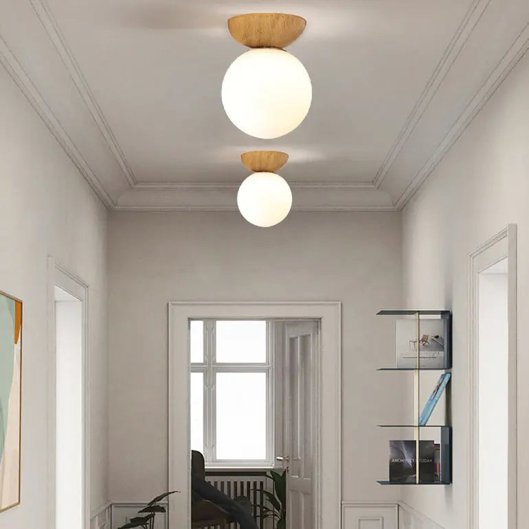 Modern Minimalist Glass Iron Orb 1-light Semi-flush Mount Light/pendant Light for Living Room Lumendat