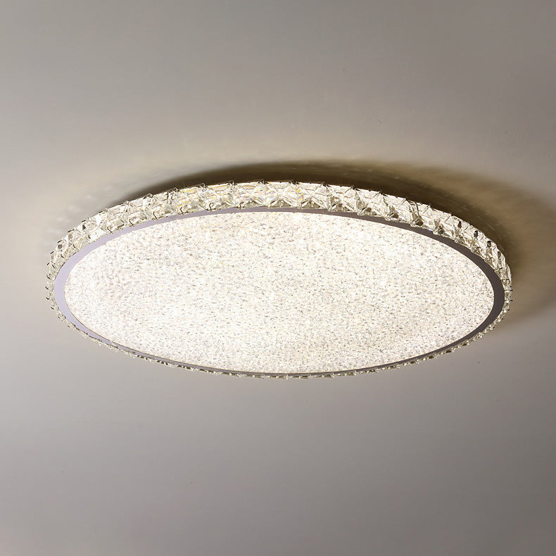 Modern Luxury Stainless Steel Crystal Round Square Rectangular LED Flush Mount Ceiling Light For Living Room Lumendat