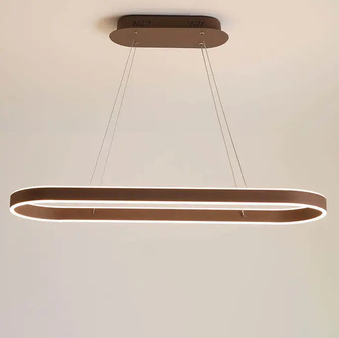 Modern Minimalist Light Luxury Oval Aluminum LED Chandelier BulbSquare