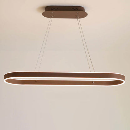 Modern Minimalist Light Luxury Oval Aluminum LED Chandelier