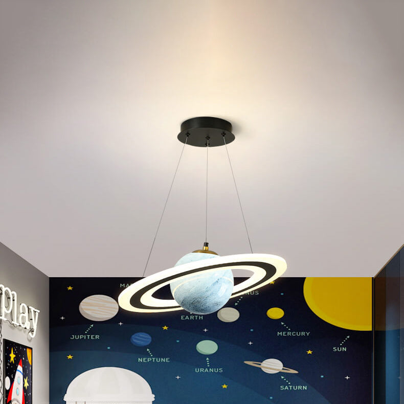 Lumendat Modern Creative Space Planet Circle Kids LED Chandelier Lumendat