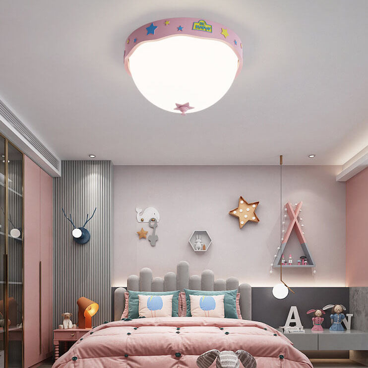 Lumendat Contemporary Creative Acrylic Cartoon Semicircle LED Flush Mount Ceiling Light For Bedroom Lumendat
