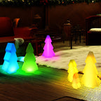 Modern Art Deco Waterproof Solar Rechargeable PE Christmas Tree LED RGB Landscape Lighting Outdoor Light For Garden Lumendat