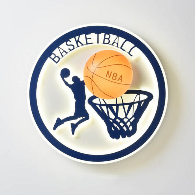Lumendat Creative Simplicity NBA Basketball Acrylic LED Kids Flush Mount Ceiling Light Lumendat