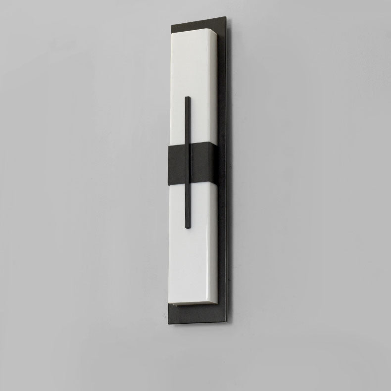 Outdoor Minimalist Rectangular Stainless Steel Acrylic LED Waterproof Wall Sconce Lamp Lumendat