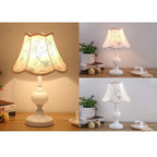 Nordic Vintage Floral Glass Fabric 1-Light Table Lamp Lumendat