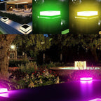 Modern Solar RGB Square Post Head Light Outdoor Garden Landscape Light Lumendat