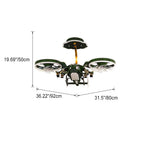 Lumendat Modern Children's Helicopter Hardware Acrylic LED Semi-Flush Mount Ceiling Fan Light Lumendat
