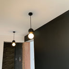 Contemporary Scandinavian Orb Terrazzo 1-light Pendant Light for Bedroom BulbSquare