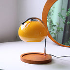 Vintage Glass Dome Solid Wood Base 1-Light Melting Wax Table Lamp Lumendat