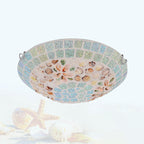 Tiffany Creative Mosaic Shells 1-light Flush Mount Ceiling Light BulbSquare