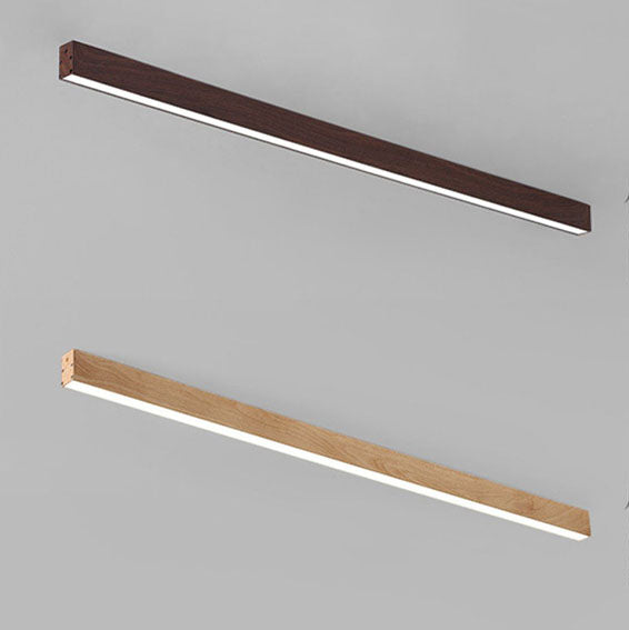 Modern Minimalist Wood Grain Aluminum Strips LED Flush Mount Ceiling Light BulbSquare