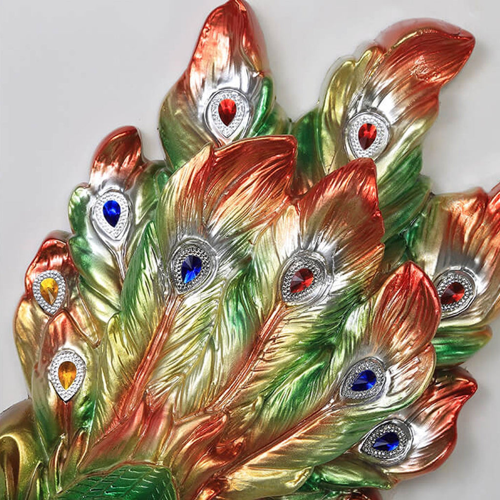 European Creative Peacock Resin Glass Shade 1-Light Wall Sconce Lamp Lumendat