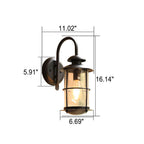 European Industrial Vintage Waterproof Outdoor Iron Glass 1-Light Wall Sconce Lamp