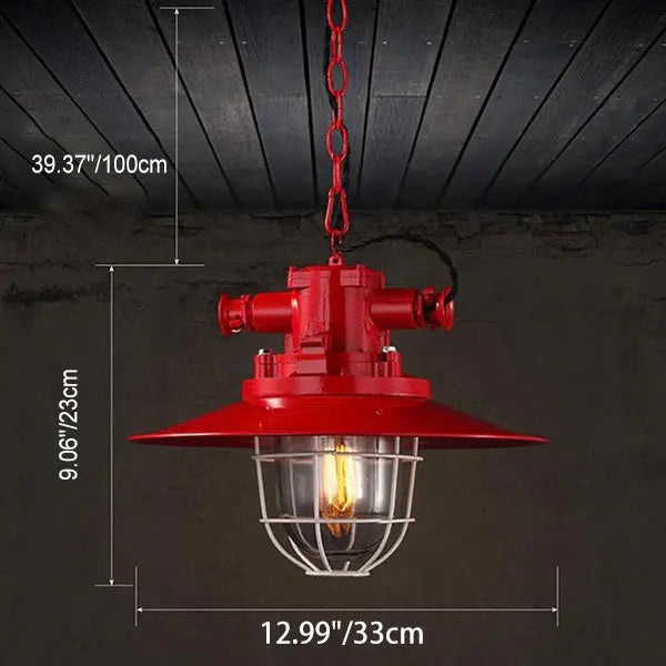 Industrial Vintage Blast Iron Cage 1-light Pendant Light Lumendat