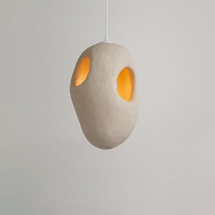 Japanese Wabi-sabi Resin Geometric Circle 1-light Pendant Light BulbSquare