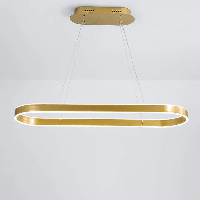 Modern Minimalist Light Luxury Oval Aluminum LED Chandelier BulbSquare