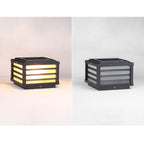 Modern Minimalist Waterproof Solar Square Aluminum PC LED Post Landscape Lighting for Garden Lumendat