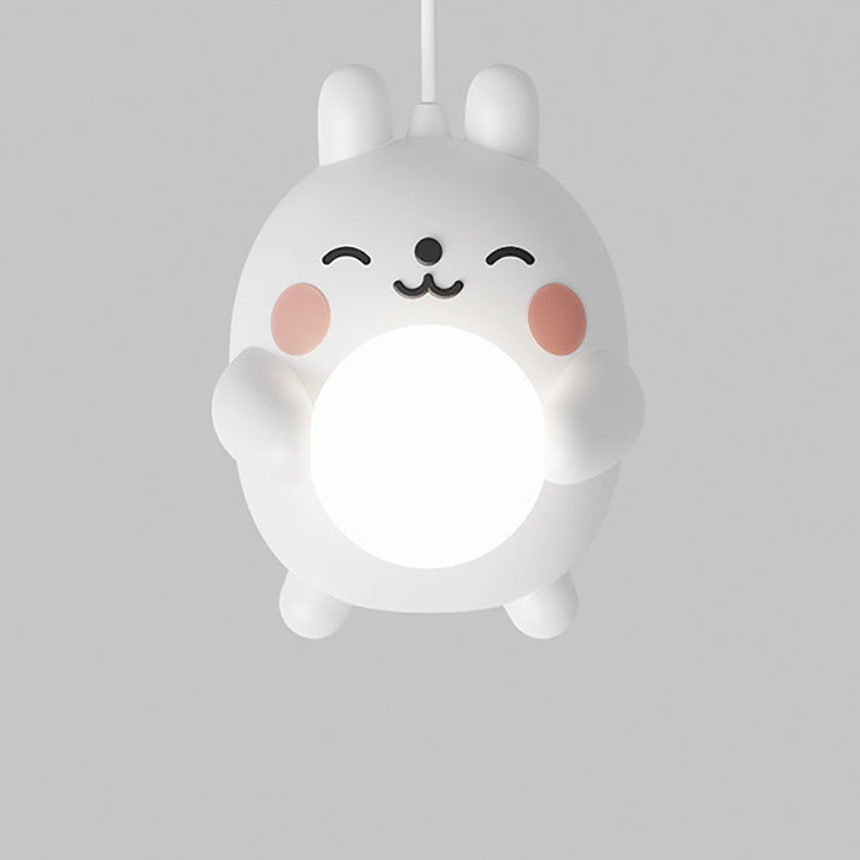 Lumendat Modern Art Deco Kids Iron Acrylic Rabbit LED Pendant Light For Bedroom Lumendat