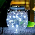 Cracked Glass Jar Waterproof Solar Copper Wire LED Outdoor Garden Landscape Light Lumendat