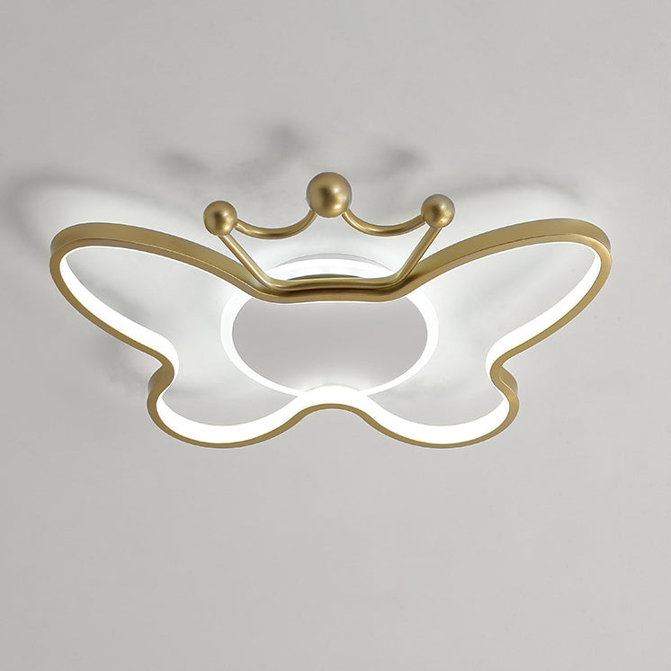 Lumendat Contemporary Nordic Kids Iron Aluminum Silica Acrylic Butterfly LED Flush Mount Ceiling Light For Bedroom Lumendat