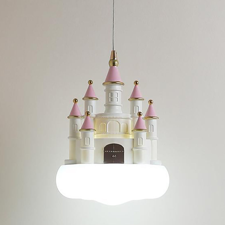 Lumendat Contemporary Nordic Kids Resin PVC PE Castle 1-Light Pendant Light For Bedroom Lumendat
