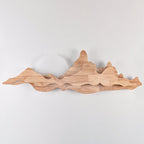 Modern Art Deco Round Mountain Shaped Wood Acrylic LED Wall Sconce Lamp For Living Room Lumendat